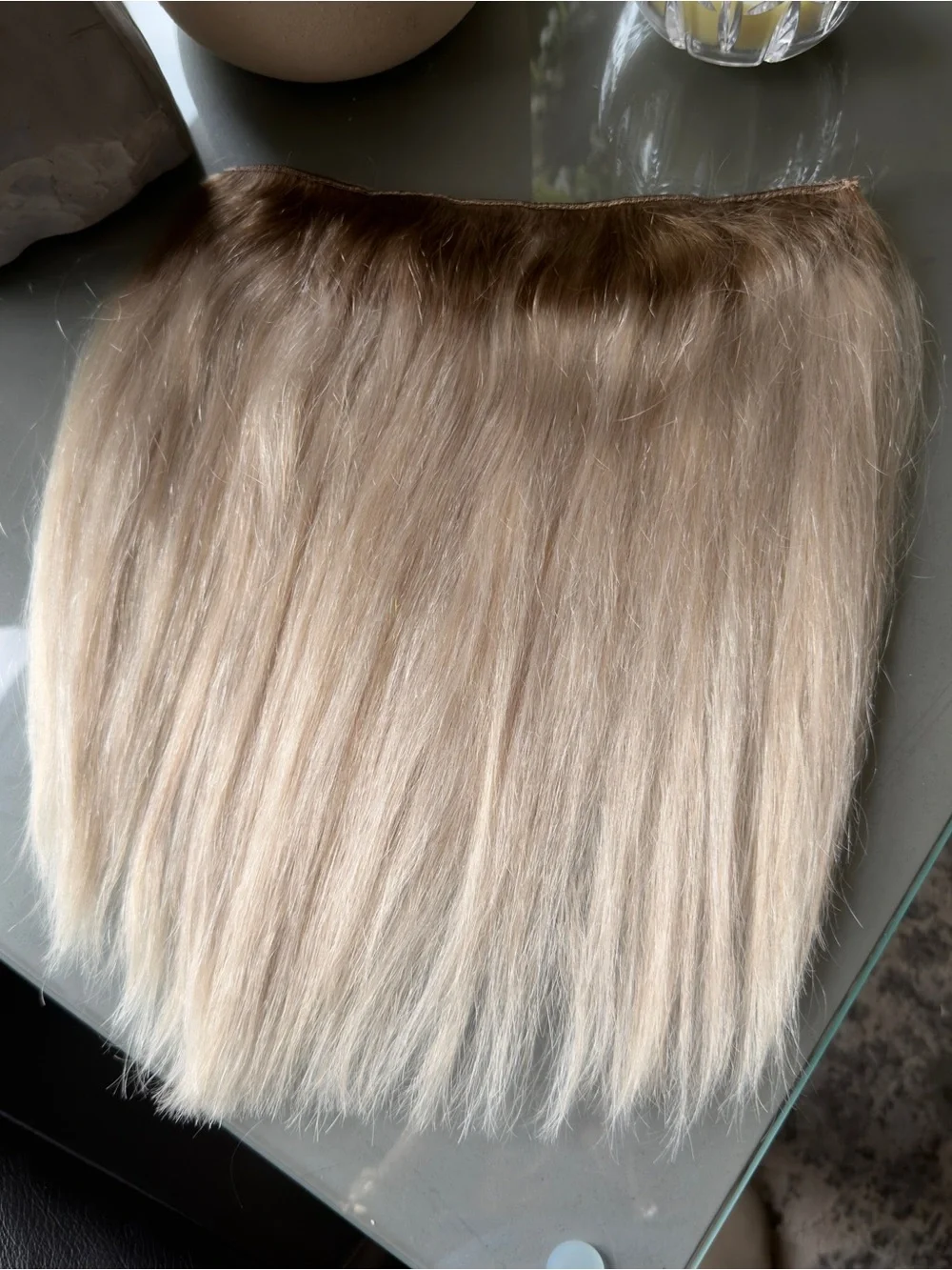 Blonde halo 100% human hair extension
